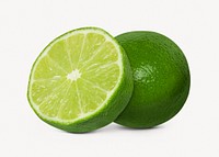 Organic lime fruit, isolated image psd