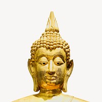 Buddha head statue, Buddhism religion sculpture psd