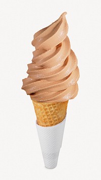 Soft serve ice-cream, dessert  isolated image psd