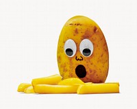 Cute potato, french fries isolated image