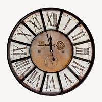 Vintage clock, isolated object image