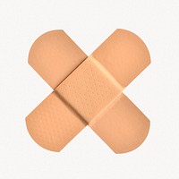 X shape bandage, isolated medical image