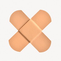 X shape bandage, isolated medical image psd