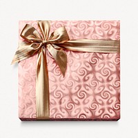 Wrapped gift collage element psd