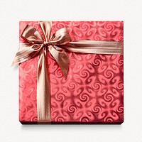 Wrapped gift collage element psd