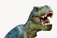 Roaring dinosaur, isolated extinct animal image psd