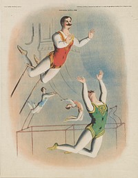 Male trapeze performers, c1875.