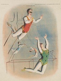 Male trapeze performers (1875). Original from the Library of Congress.