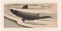 Carp Swimming Against a Waterfall by Utagawa Hiroshige, 1852. Original public domain image from the Rijksmuseum.