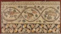 Fragment of Floor Mosaic from the upper level of the House of the Bird Rinceau, room 1, Antioch (Daphne), Syria (c.526&ndash;540) architectural element design in high resolution by anonymous. 