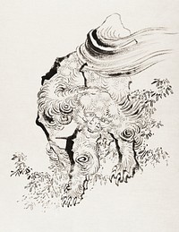 Hokusai&rsquo;s Japanese tiger, Album of Sketches (1760-1849). Original public domain image from The MET Museum.   Digitally enhanced by rawpixel.