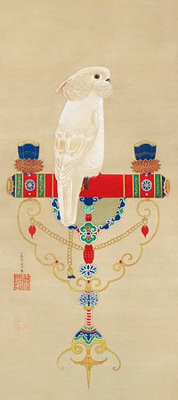 White Cockatoo (1755) painting by Itō Jakuchū. Original from Yale University Art Gallery   Digitally enhanced by rawpixel.