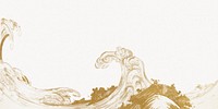 Vintage Japanese gold ocean wave psd border. Remixed by rawpixel.
