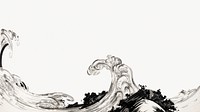 Japanese wave desktop wallpaper.  Remastered by rawpixel. 