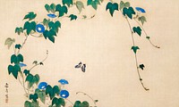 Japanese morning glory (early 19th century) vintage painting by Watanabe Nangaku. Original public domain image from the Minneapolis Institute of Art.   Digitally enhanced by rawpixel.