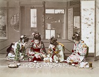 Japanese woman and a parasol (19th-20th century) vintage photography. Original public domain image from The Minneapolis Institute of Art.   Digitally enhanced by rawpixel.