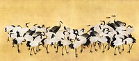 Japanese cranes (18th century) vintage painting Original public domain image from the Minneapolis Institute of Art.   Digitally enhanced by rawpixel.