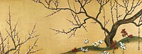 Japanese plum tree (18th century) vintage painting by Ogata Kenzan. Original public domain image from the Minneapolis Institute of Art.   Digitally enhanced by rawpixel.