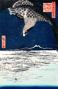 Japanese hawk (1857) vintage Ukiyo-e by Utagawa Hiroshige. Original public domain image from the Minneapolis Institute of Art.   Digitally enhanced by rawpixel.