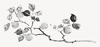 Peach fruit branch, vintage illustration. Remixed by rawpixel.