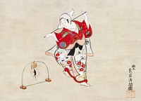 Japanese male actor performing the “Catching the Fox" Dance (1778) vintage painting by Torii Kiyonobu. Original public domain image from The Minneapolis Institute of Art.   Digitally enhanced by rawpixel.