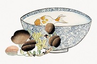 Fish in Bowl of Water, Flowering Branch with Fruit. Remastered by rawpixel. 