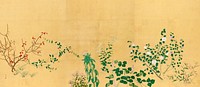 Flowers and Plants of the Four Seasons (1759-1818). Original public domain image by Yamaguchi Soken from The Los Angeles County Museum of Art.   Digitally enhanced by rawpixel.