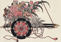 Katsushika Hokusai's flower cart, from Album of Sketches (1814) vintage Japanese woodblock prints. Original public domain image from The MET Museum.   Digitally enhanced by rawpixel.