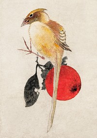 Katsushika Hokusai's bird, from Album of Sketches (1814) vintage Japanese woodblock prints. Original public domain image from The MET Museum.   Digitally enhanced by rawpixel.