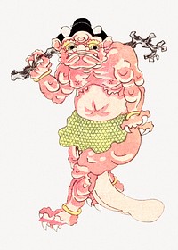 Kunisada's Japanese monster, vintage illustration psd.  Remastered by rawpixel. 