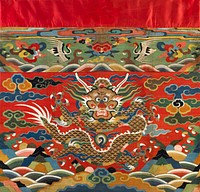 Chinese altar frontal (1627–1644) vintage textile by Original public domain image from the Saint Louis Art Museum.   Digitally enhanced by rawpixel.