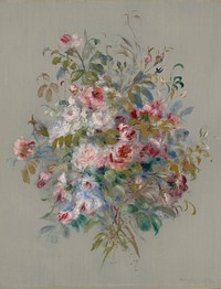 Bouquet of Roses (1879) painting in high resolution by Pierre-Auguste Renoir. 