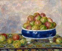 Apples in a Dish (1883) painting in high resolution by Pierre-Auguste Renoir. 