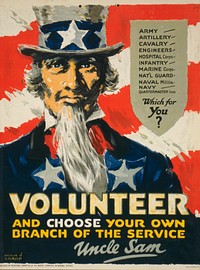 Volunteer, and choose your own branch of the service - Uncle Sam / Arthur N. Edrop.