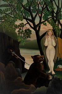 Unpleasant Surprise (Mauvaise surprise) (1901) by Henri Rousseau. Original from the Barnes Foundation.