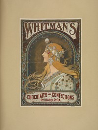 Whitman's chocolates and confections. Philadelphia (ca. 1895-1917) painting in high resolution by Alphonse Mucha. Original from the New York Public Library. 