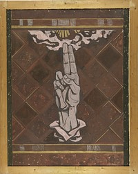 Zwerende hand; ontwerp voor figuur van de marmerdecoratie in de Hoge Raad te Den Haag (ca.1868&ndash;1938) drawing in high resolution by Richard Roland Holst.  