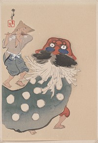 Lion dancer, one of four (1920s) print in high resolution by Kamisaka Sekka. Original from the Minneapolis Institute of Art. Digitally enhanced by rawpixel.