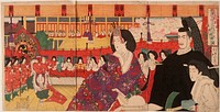 A Bugaku Performance at the Imperial Palace during the Doll Festival (1878) print in high resolution by Tsukioka Yoshitoshi. Original from the Art Institute of Chicago. 