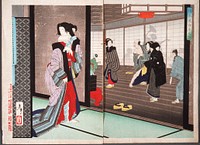 The Story of Shiraito, a Courtesan of the Hashimoto House (1886) print in high resolution by Tsukioka Yoshitoshi. Original from the Art Institute of Chicago. 