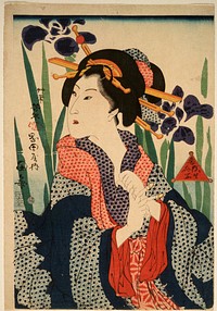 The Courtesan Taume (19th century) print in high resolution by Tsukioka Yoshitoshi. Original from the Art Institute of Chicago. 