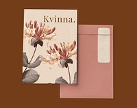 Business document envelope,  aesthetic floral design