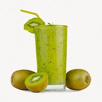 Kiwi smoothie collage element psd