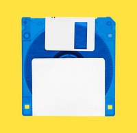 Blue floppy disk, retro object graphic psd