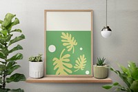 Aesthetic framed photo with houseplant, home decor