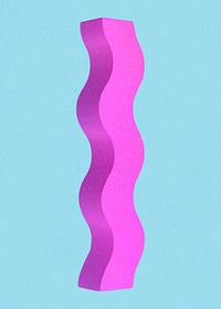 Pink wavy shape, 3D geometric illustration psd