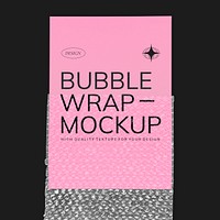 Bubble wrap mockup, product packaging design with book psd