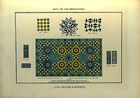 Plans, elevations, sections, and details of the Alhambra volume 1 (1842) pattern design in high resolution by Owen Jones.  