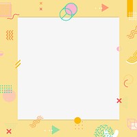 Cute yellow background, Memphis frame design