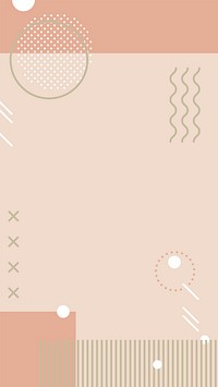 Geometric memphis iPhone wallpaper, pastel beige HD background